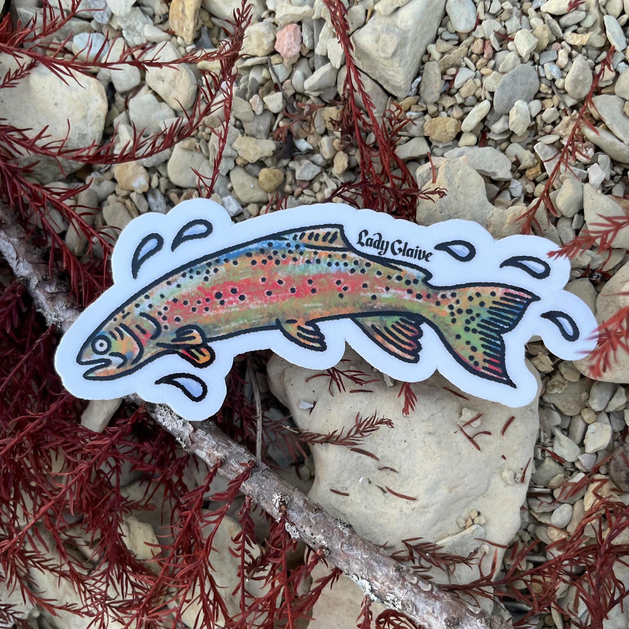 Jumping Trout Decal Sticker